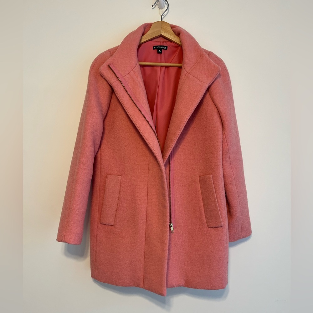 Pink Wool J Crew Coat